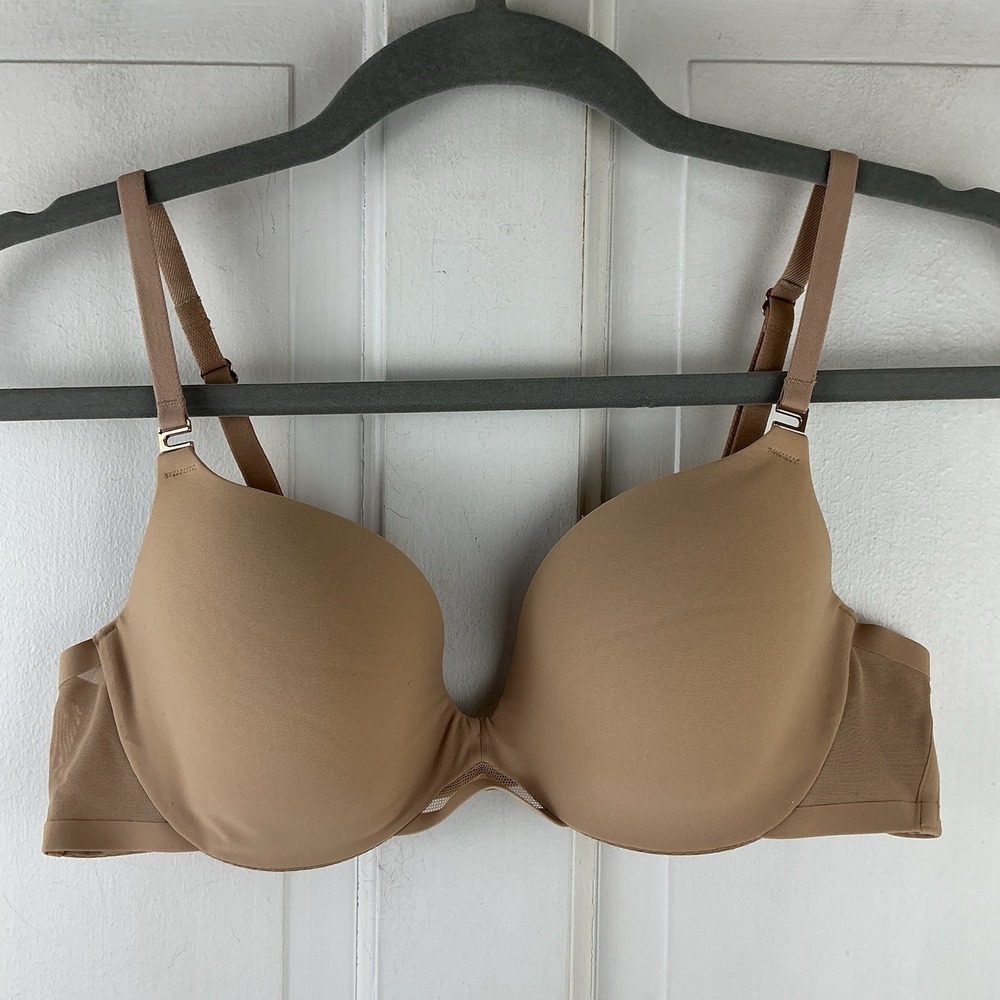 Soma Demi Bra 34C Bodify Demi Sheer Mesh Panel Nude Beige Underwire T-shirt Bra